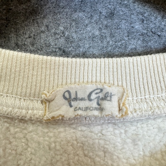 John Galt Scottsdale Crewneck Sweatshirt Women's Size S Cream Navy Heavyweight - Picture 3 of 8